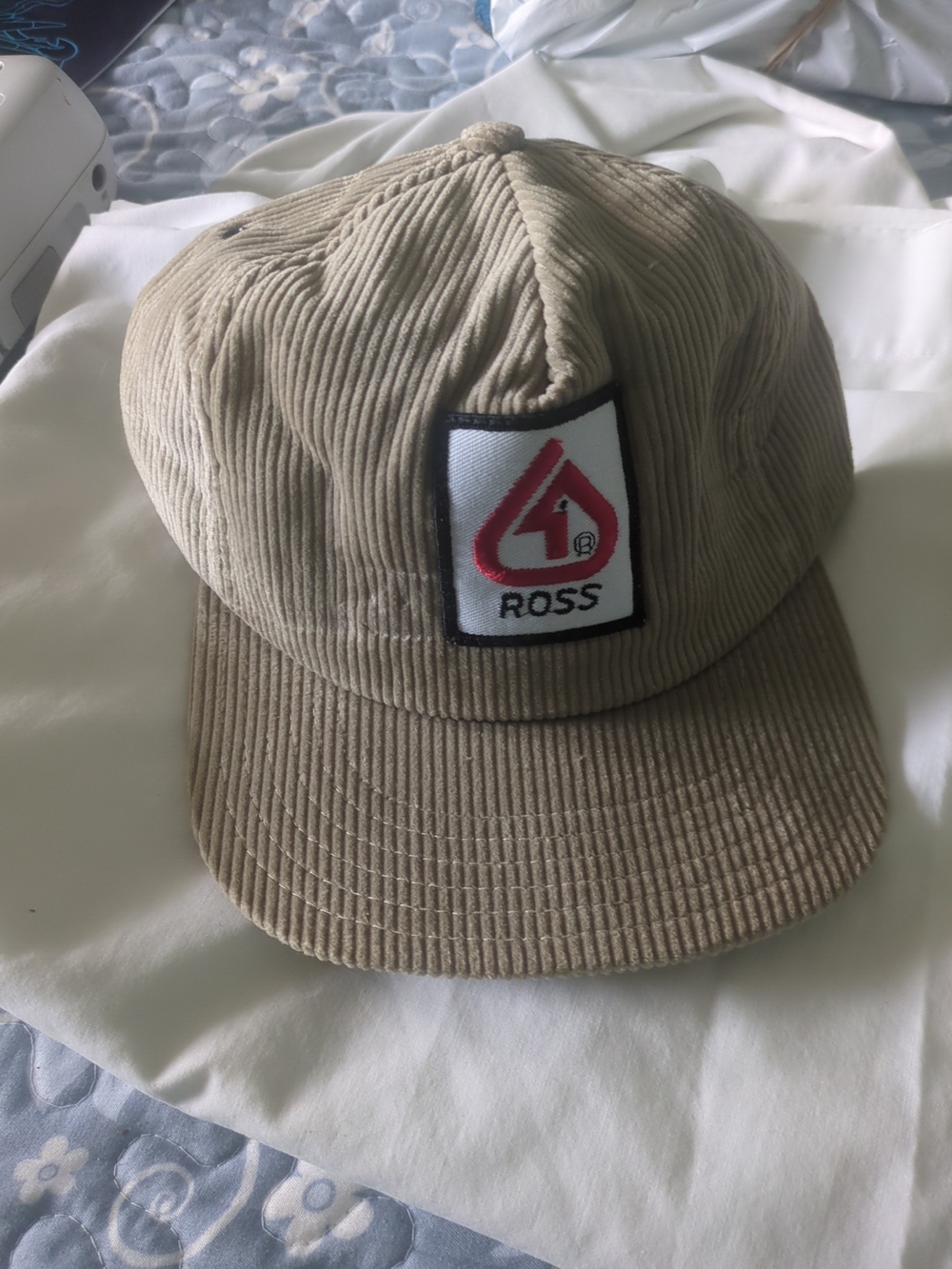 Taupe Corduroy Cap with Ross Patch